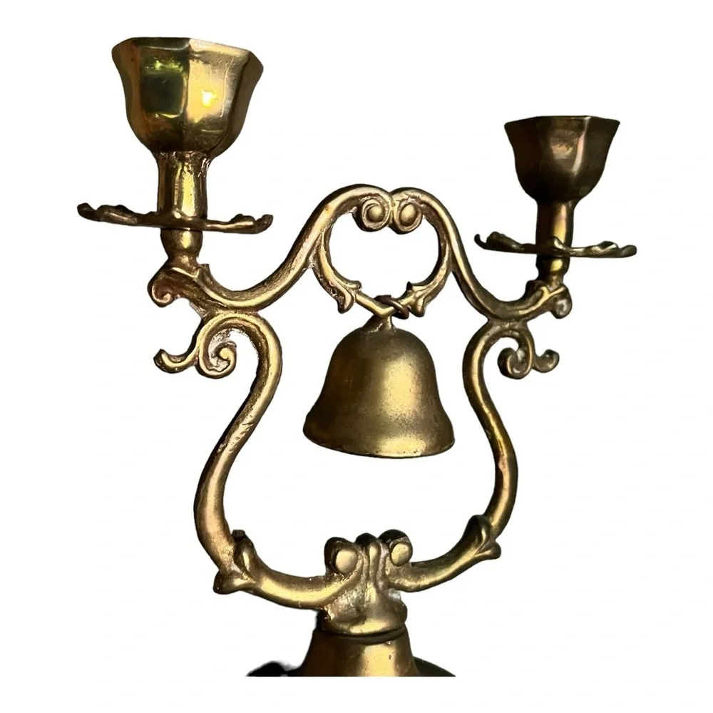 Vintage‎ Brass Candle Holder with Bell